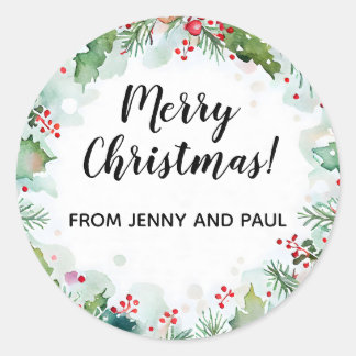 Adesivo Feliz Natal de Holly e Ivy Wreath
