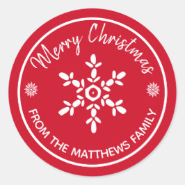 Adesivo Feliz Natal De: Nome Personalizado Floco De Neve