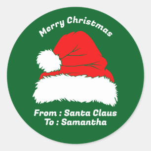 Adesivo Feliz Natal De Papai Noel Presente Verde