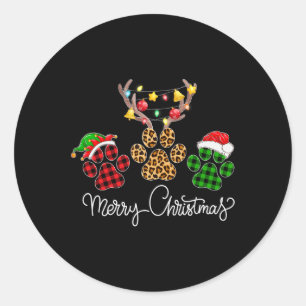 Adesivo Feliz Natal De Patas De Cão Luzes De Buffalo Xadre