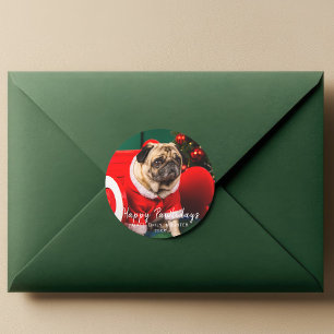 Adesivo Feliz Natal de Pet Dog da Família Pawlidays