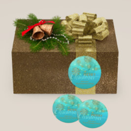 Adesivo Feliz Natal de Teal Winter Wonderland