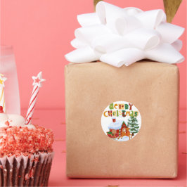 Adesivo Feliz Natal Deer e Sled Stickers