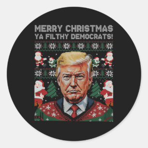 Adesivo Feliz Natal Democratas Sujos Ya Engraçados Xmas