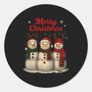Adesivo Feliz Natal Design de Boneco de Neve Fofo