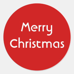 Adesivo Feliz Natal. Design simples. Costume branco