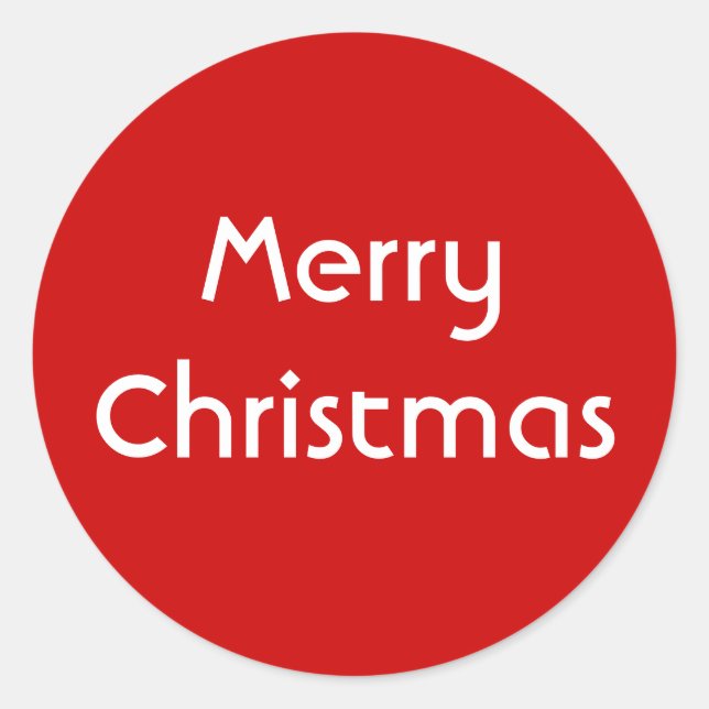 Adesivo Feliz Natal. Design simples. Red White Personaliza (Frente)