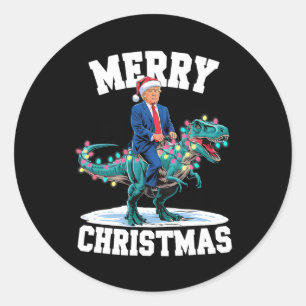 Adesivo Feliz Natal Dino Donald Trump Dinossaur T-rex X