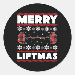 Adesivo Feliz Natal Diversão Treino de Natal Academia Fitn