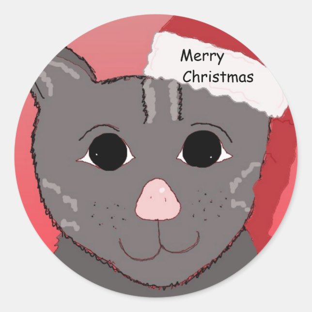 Adesivo Feliz Natal Do Gato (Frente)