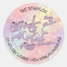 Adesivo Feliz Natal Do Nome Do Endereço De Devolução RSVP