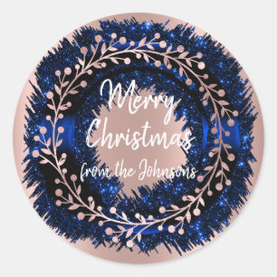 Adesivo Feliz Natal Do Nome Marinho Wreath Winter