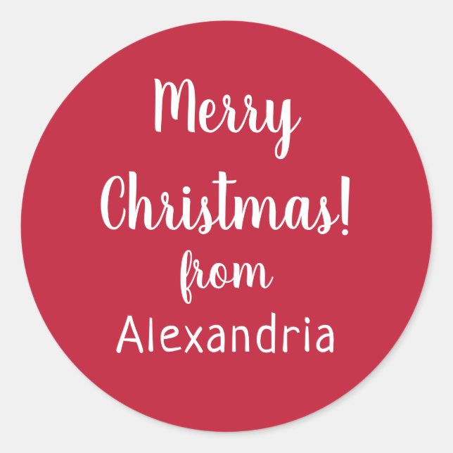 Adesivo Feliz Natal do nome Red (Frente)