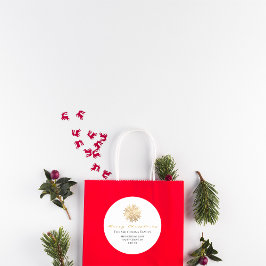 Adesivo Feliz Natal Do Nome Whit Dourado RSVP Snowflake