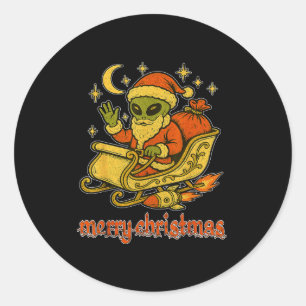 Adesivo Feliz Natal do Papai Noel Alien e seu SL Cósmico