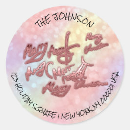 Adesivo Feliz Natal Do RSVP De Endereços Holográficos Da R