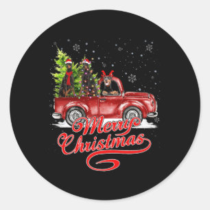 Adesivo Feliz Natal Doberman Dogs Lover Papais noeis Reind