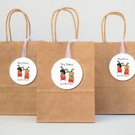Adesivo Feliz Natal Dois Dachshances Desenterrados