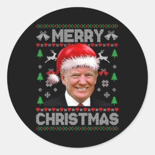 Adesivo Feliz Natal Donald Trump Papais noeis Família Xmas