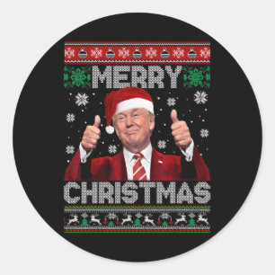 Adesivo Feliz Natal Donald Trump Papais noeis Família Xmas