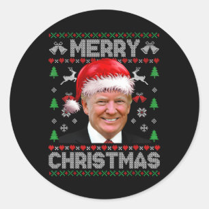 Adesivo Feliz Natal Donald Trump Papais noeis Família Xmas