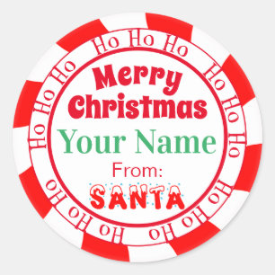 Adesivo Feliz Natal dos Papais noeis Ho Ho Red and White