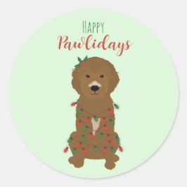 Adesivo Feliz Natal dos Pawlidays Goldendoodododle