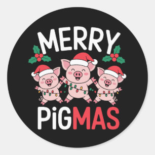 Adesivo Feliz Natal dos Porcos Porco do Natal Chapéu do Pa
