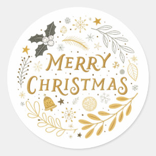 Adesivo Feliz Natal Dourado