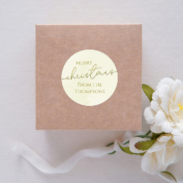 Adesivo Feliz Natal Dourado Script de Caligrafia Personali