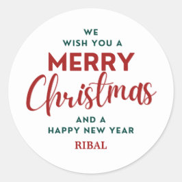Adesivo Feliz Natal e Ano Novo Elegante