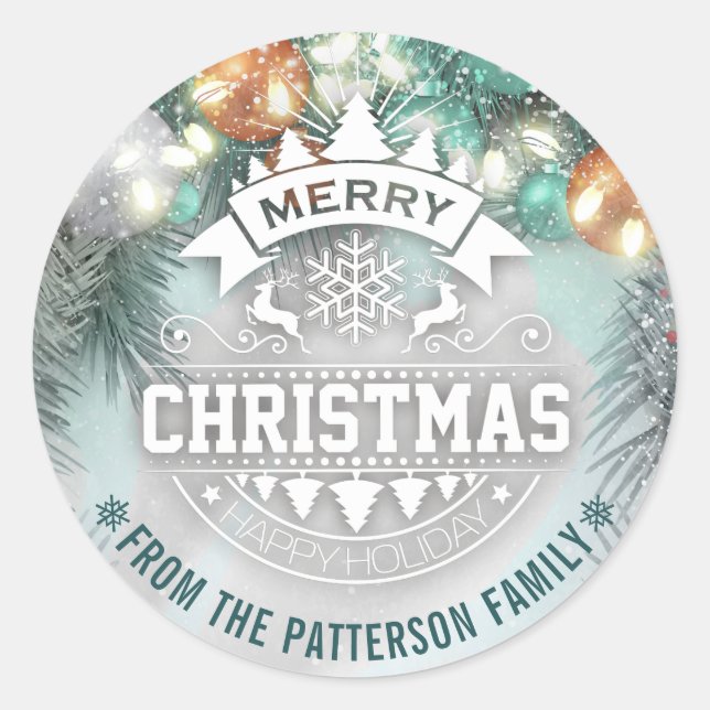 Adesivo Feliz Natal e Cartões de natal Felizes anos novos (Frente)