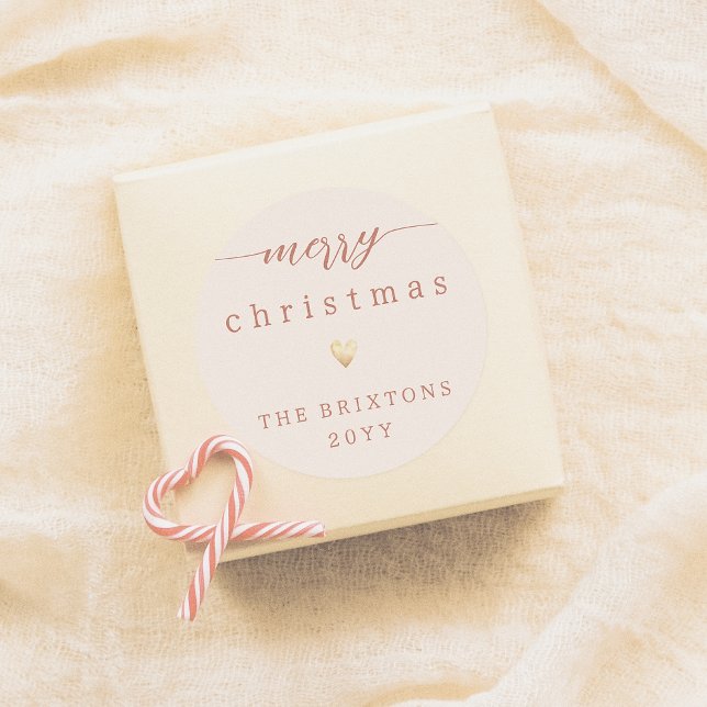 Adesivo Feliz Natal e Dourado Feriado de Creme Cardíaco (Criador carregado)