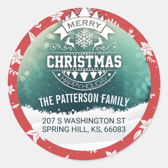 Adesivo Feliz Natal e Feliz ano novo (Frente)