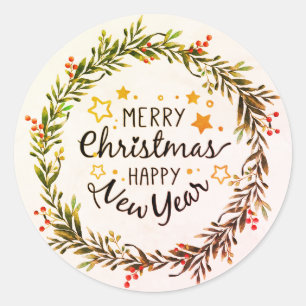 Adesivo Feliz Natal e Feliz ano novo