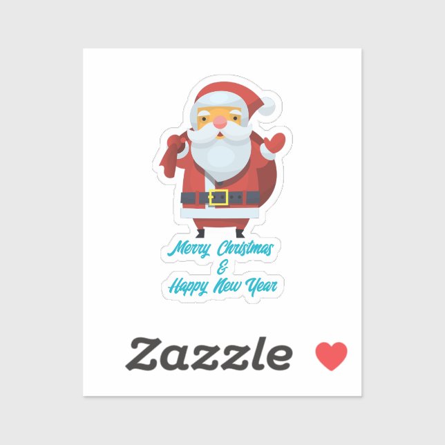 Adesivo Feliz Natal e Feliz ano novo (Folha)