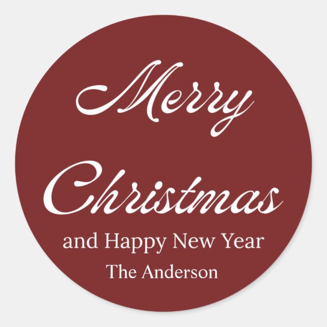 Adesivo feliz natal e feliz ano novo  (Frente)