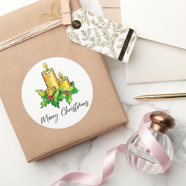 Adesivo Feliz Natal E Feliz ano novo Amarelos (Presentear)