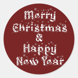 Adesivo Feliz Natal e feliz ano novo clássico.