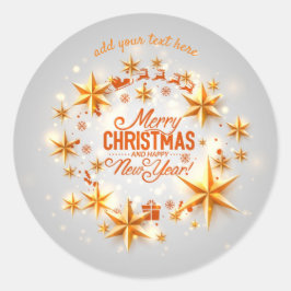 Adesivo Feliz Natal e Feliz ano novo Round Sticker