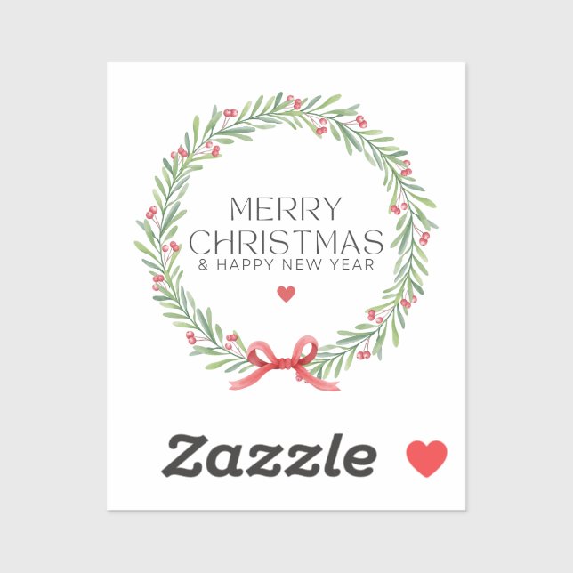 Adesivo Feliz Natal e Férias Felizes (Folha)