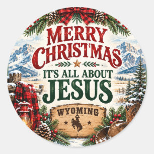 Adesivo Feliz Natal É Tudo Sobre Jesus Wyoming