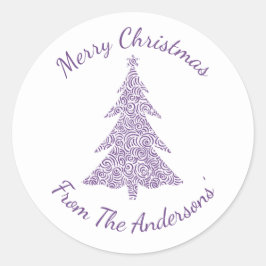 Adesivo Feliz Natal, elegante árvore de natal moderna