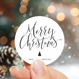 Adesivo Feliz Natal em Caligrafia Simples Preta