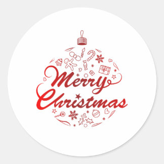Adesivo Feliz Natal Enfeite Vermelho de Bolha de Natal