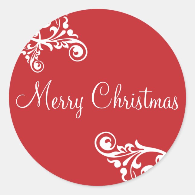 Adesivo Feliz Natal Envelope Flourado Selo de Vinheta (Frente)
