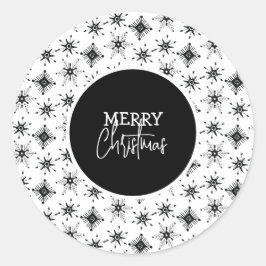 Adesivo Feliz Natal Escuridão Negra Flocos de Neve