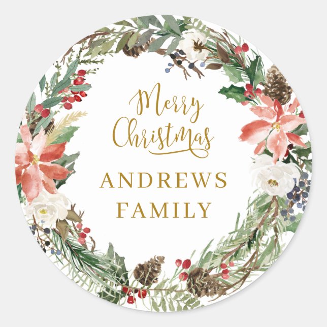 Adesivo Feliz Natal específico do cliente! Coroa (Frente)