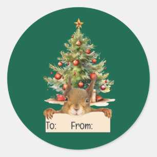 Adesivo Feliz Natal Esquilo Árvore de Natal De Para