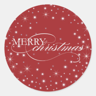 Adesivo Feliz Natal - estrelas - etiqueta, selo
